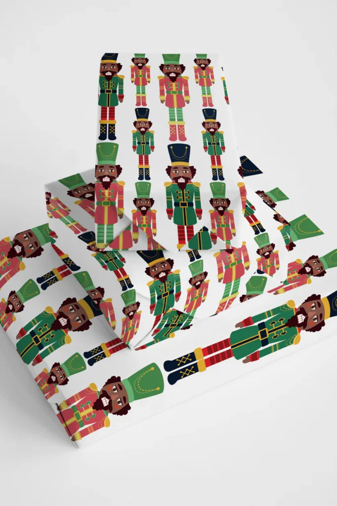 chocolate nutcracker wrapping paper