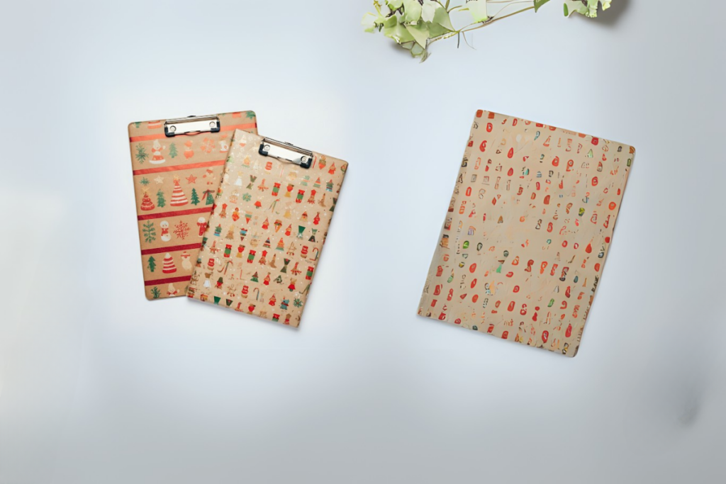 clipboards designed with wrapping paper