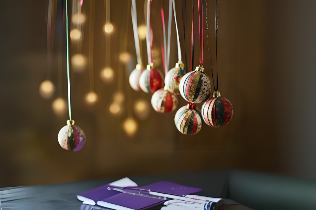 wrapping paper ornaments